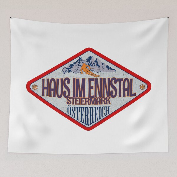 Item preview, Haus im Ennstal, Steiermark, Osterreich, Austria, Vintage skiing badge design designed and sold by Wanderful-roads.
