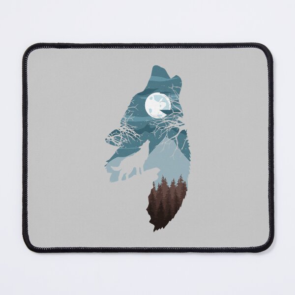 Item preview, Forest with Full-Moon and Cliff of Silhouette Howling Wolf designed and sold by mjohnson9.