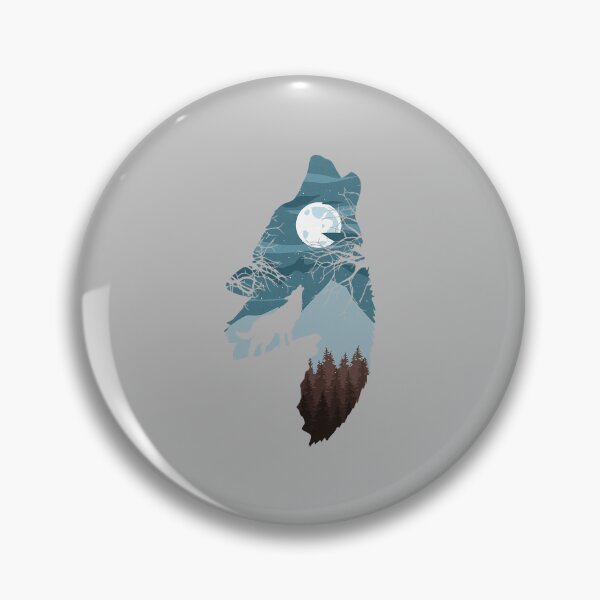 Item preview, Forest with Full-Moon and Cliff of Silhouette Howling Wolf designed and sold by mjohnson9.