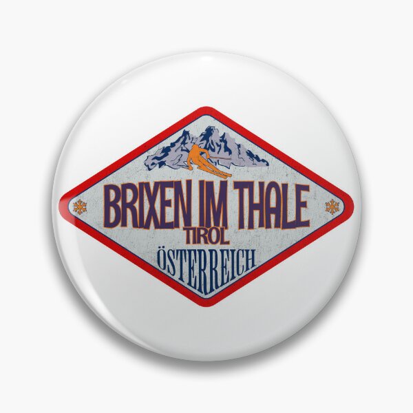 Item preview, Brixen im Thale, Tirol, Osterreich, Austria, Vintage skiing badge design designed and sold by Wanderful-roads.