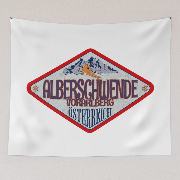 Item preview, Alberschwende, Vorarlberg, Osterreich, Austria, Vintage skiing badge design designed and sold by Wanderful-roads.