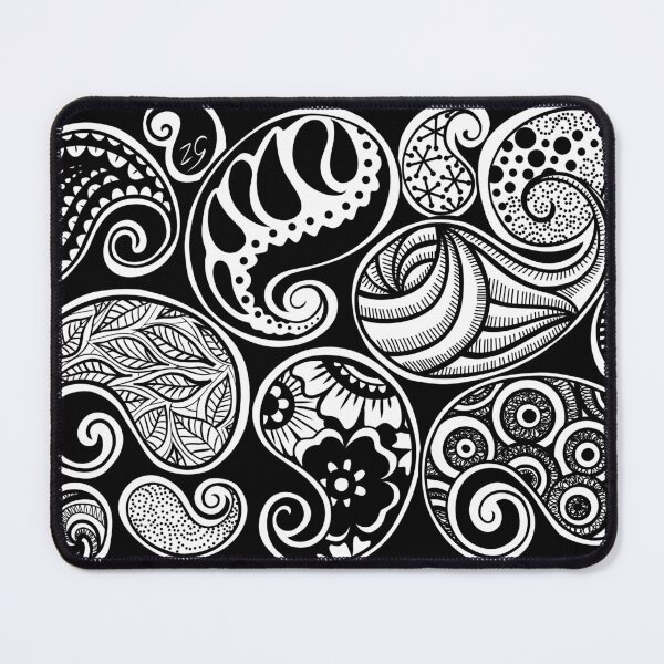 Item preview, Paisley henna design in black and white designed and sold by ZeborahGrace.