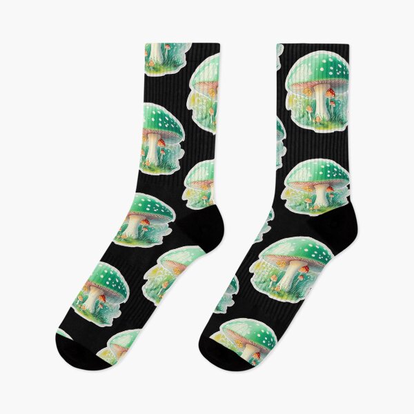 Item preview, Green Glow Mushroom Wonder Illustration designed and sold by anningcragin1.