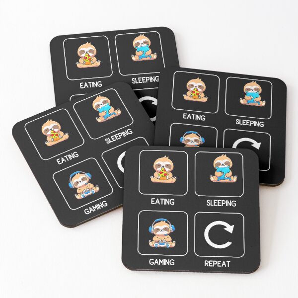 Item preview, Eating Gaming Sleeping Playing Video Game Gamer Sloth Lovers designed and sold by endabettyau.
