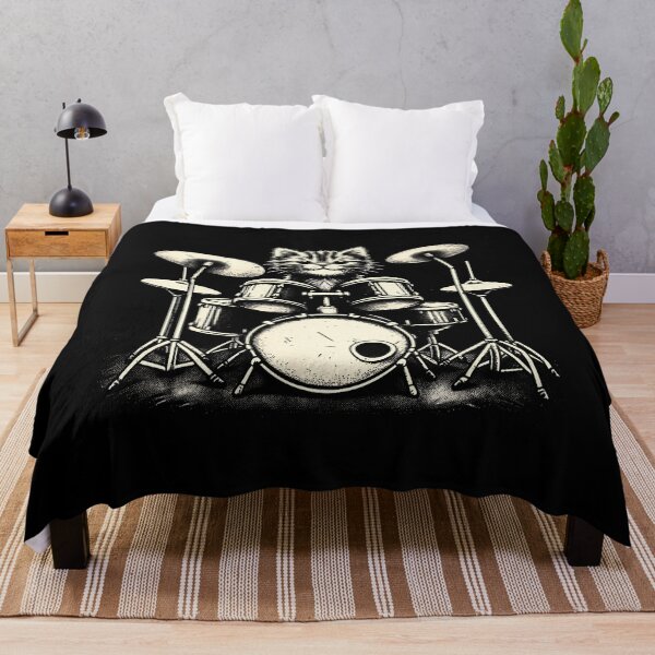 Item preview, Cat Drummer Playing Drums designed and sold by endabettyau.