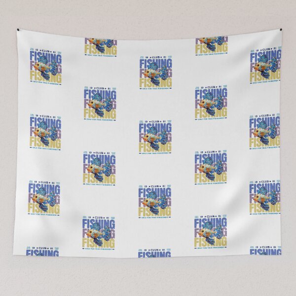 Item preview, Retro Fishing Club Art — Vibrant Tropical Fish Illustration for True Fishermen designed and sold by Colorful-Garden.