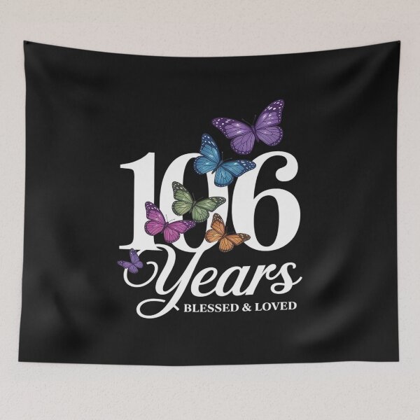 Item preview, 106 Years Blessed And Loved Butterfly 106th Birthday Women designed and sold by TAYLOROUSDALE.