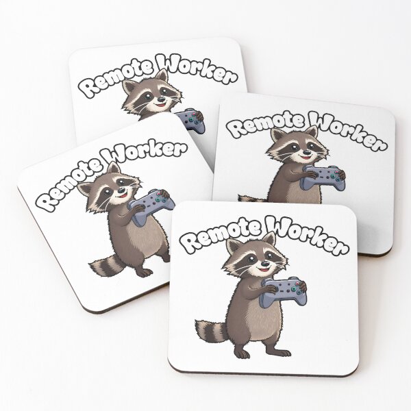 Item preview, Remote Worker Gamer Raccoon designed and sold by MultiTrinkets.
