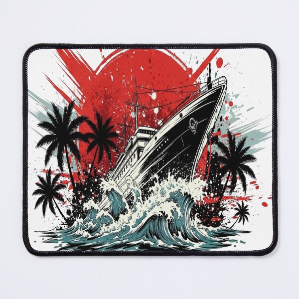Item preview, Black Pearl Ship – Dramatic Ocean Storm Grunge Illustration designed and sold by Mohsin0.