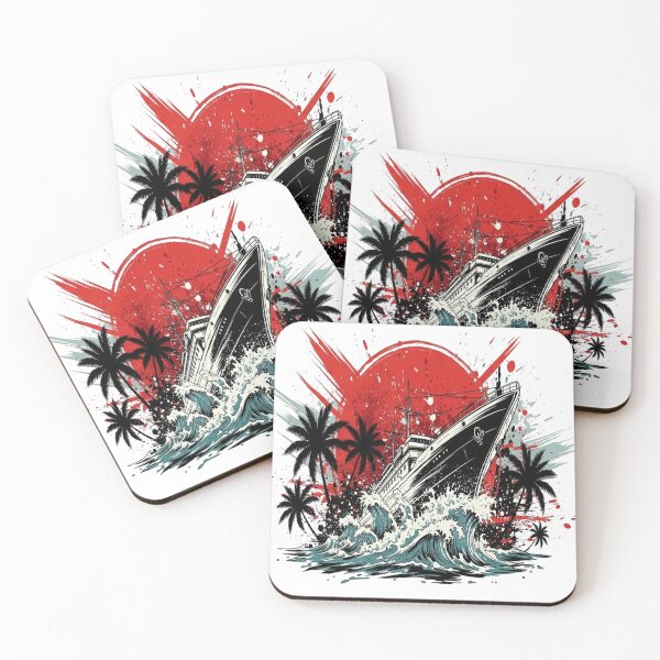 Item preview, Black Pearl Ship – Dramatic Ocean Storm Grunge Illustration designed and sold by Mohsin0.