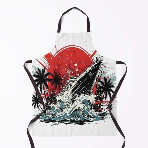 Item preview, Black Pearl Ship – Dramatic Ocean Storm Grunge Illustration designed and sold by Mohsin0.