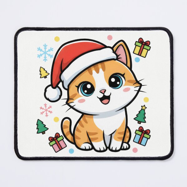 Item preview, Cute Christmas Orange Tabby Cat Santa Hat Holiday Illustration designed and sold by SplashTastic.