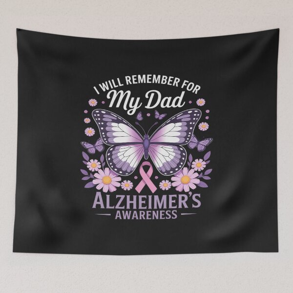 Item preview, Alzheimers Awareness Will Remember My Dad Butterfly Daughter designed and sold by TAYLOROUSDALE.