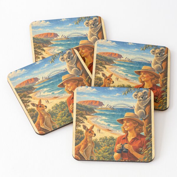 Item preview, Visit Australia, retro advertising designed and sold by Mauswohn.