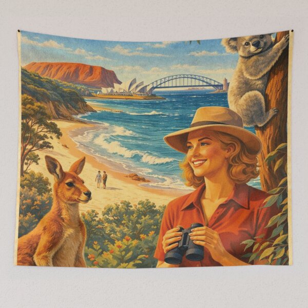 Item preview, Visit Australia, retro advertising designed and sold by Mauswohn.