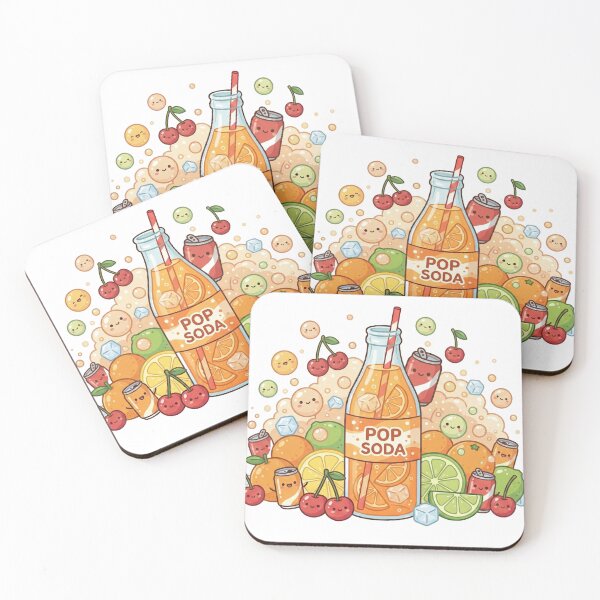 Item preview, Kawaii Orange Soda Pop Explosion - Fizzy Summer Drink Art designed and sold by Mochi-Glitch.