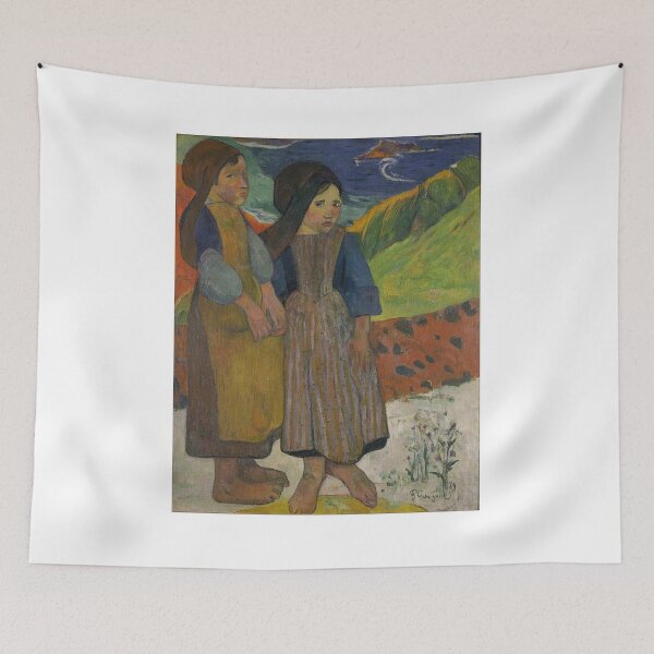 Item preview, Two Breton Girls by the Sea – Paul Gauguin Post-Impressionist Coastal Scene Exploring Youth, Tradition, and Breton Identity designed and sold by Art Outlaws.