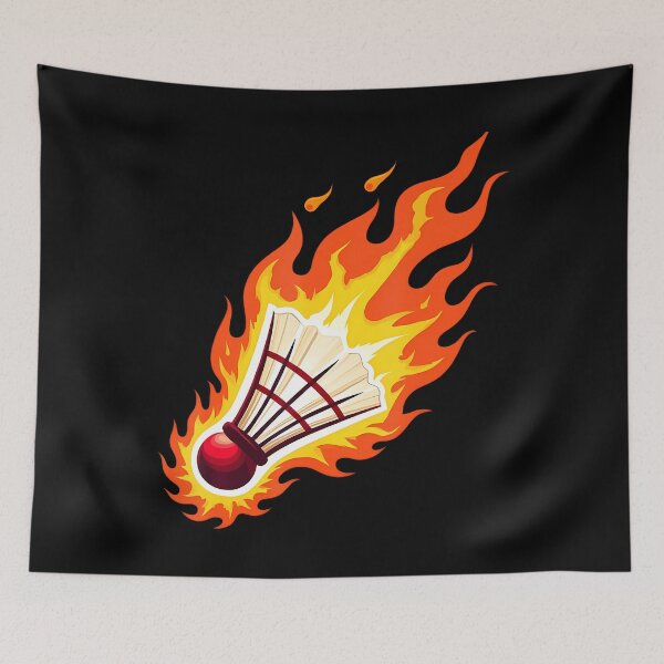 Item preview, Fiery Badminton Flaming Shuttlecock On Fire designed and sold by charitashmoqs.