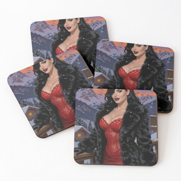 Item preview, Cassandra alpenglow in red lace and fur coat designed and sold by CathryneDelamort.