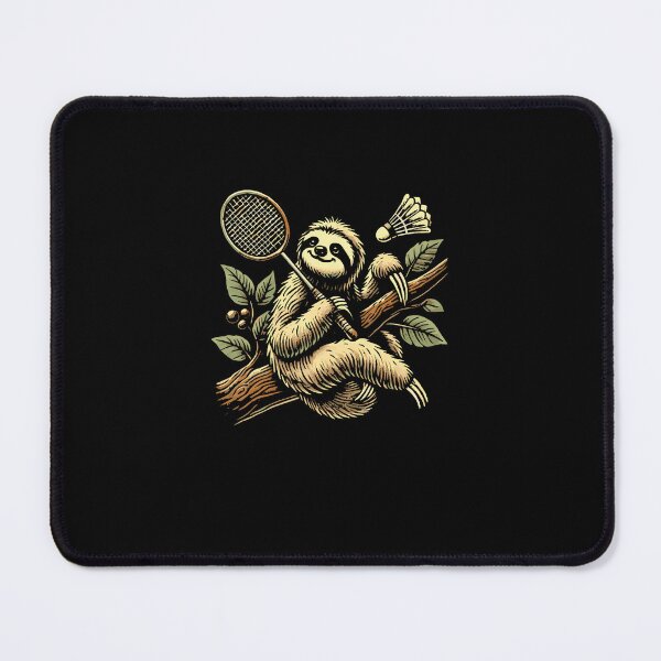 Item preview, Lazy Sloth Badminton Player Shuttlecock designed and sold by scottsurswab.