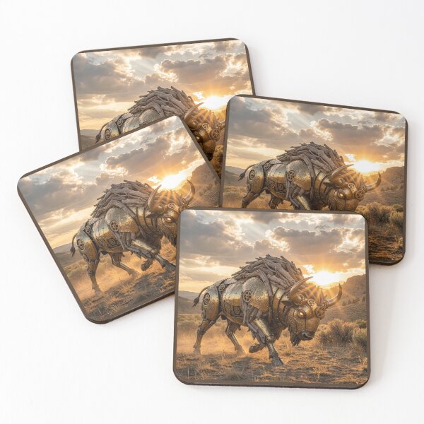 Item preview, Steampunk Driftwood Art Nouveau Bison designed and sold by Tridentulus.