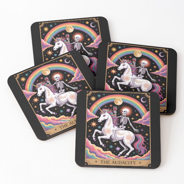 Item preview, Tarot Card Rainbow Skeleton Unicorn Lovers designed and sold by tiekanamac.