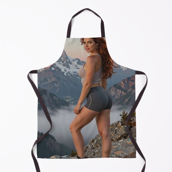 Item preview, Red-haired woman on mountain peak at alpenglow designed and sold by CathryneDelamort.