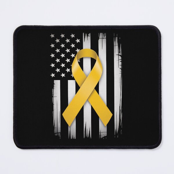 Item preview, Bone Cancer Awareness USA Flag Yellow Ribbon designed and sold by catsdothingz.