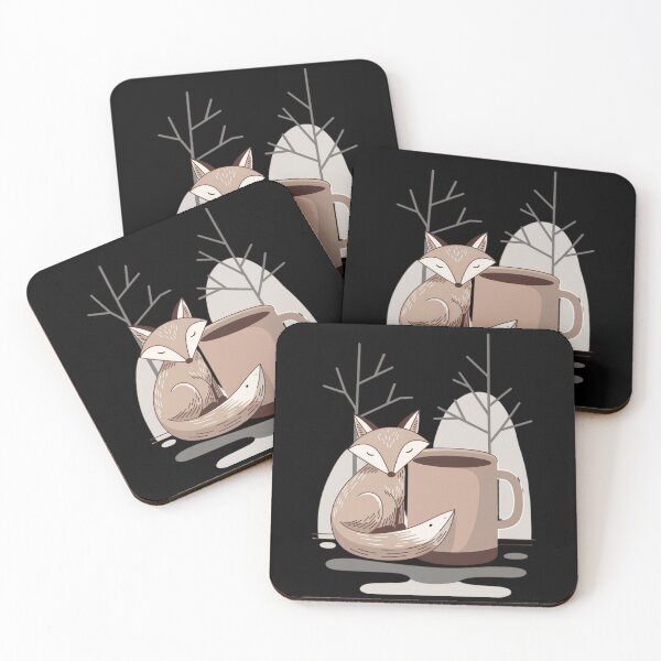 Item preview, Cozy Winter Fox with Warm Mug – Minimal Woodland Illustration designed and sold by Shop9999.