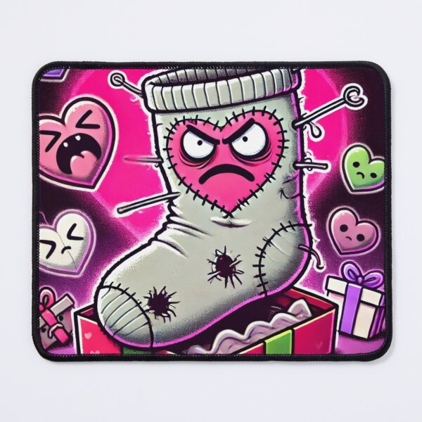 Item preview, Angry Love Sock – Stitched Heart & Pins designed and sold by ComedyInkFactor.