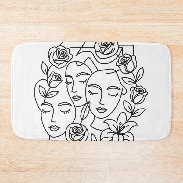 Item preview, Elegant Floral Line Art with Geometric Accents designed and sold by Wonderful Designs.