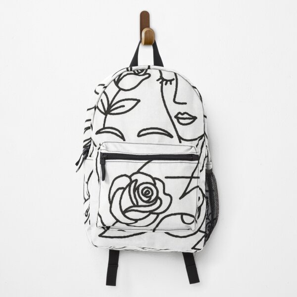 Item preview, Elegant Floral Line Art with Geometric Accents designed and sold by Wonderful Designs.