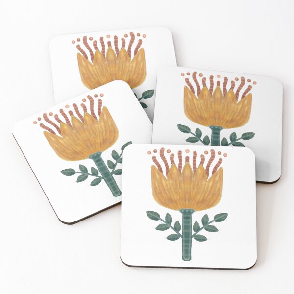 Item preview, Yellow flower, folkloric plant pattern designed and sold by Dormitria.