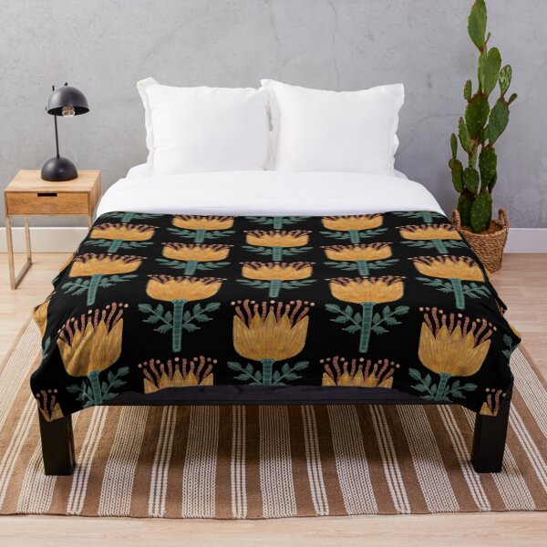Item preview, Yellow flower, folkloric plant pattern designed and sold by Dormitria.