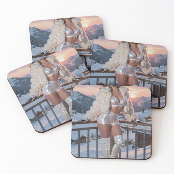 Item preview, Woman in shiny outfit on snowy balcony designed and sold by CathryneDelamort.