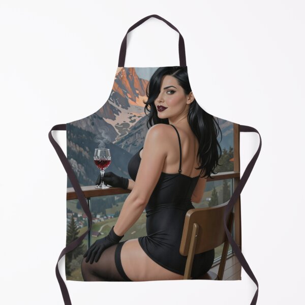 Item preview, Cassandra sips wine alpenglow bathes mountains designed and sold by CathryneDelamort.