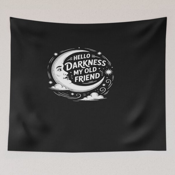 Item preview, Black Cat Moon Halloween Spooky Hello Darkness My Old Friend designed and sold by VladimiaPutin.