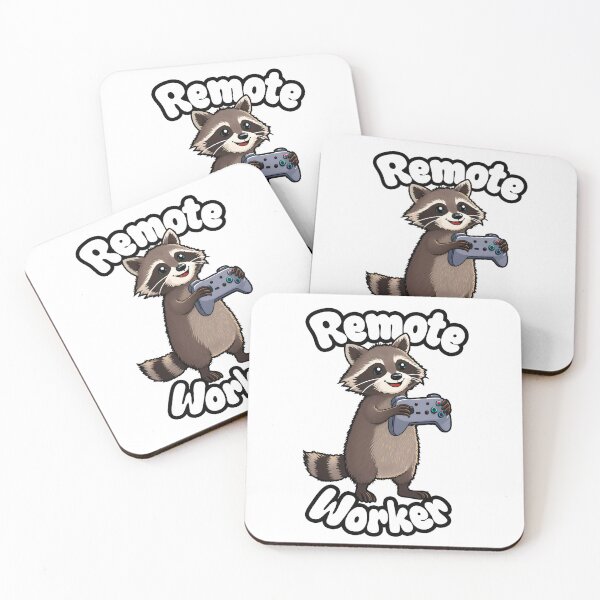 Item preview, Remote Worker Gamer Raccoon designed and sold by MultiTrinkets.
