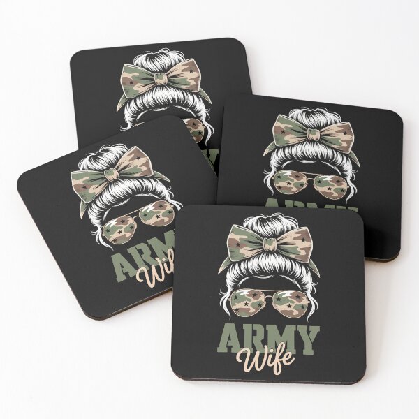Item preview, Army Wife Messy Bun Veteran Mom Life designed and sold by tiekanamac.