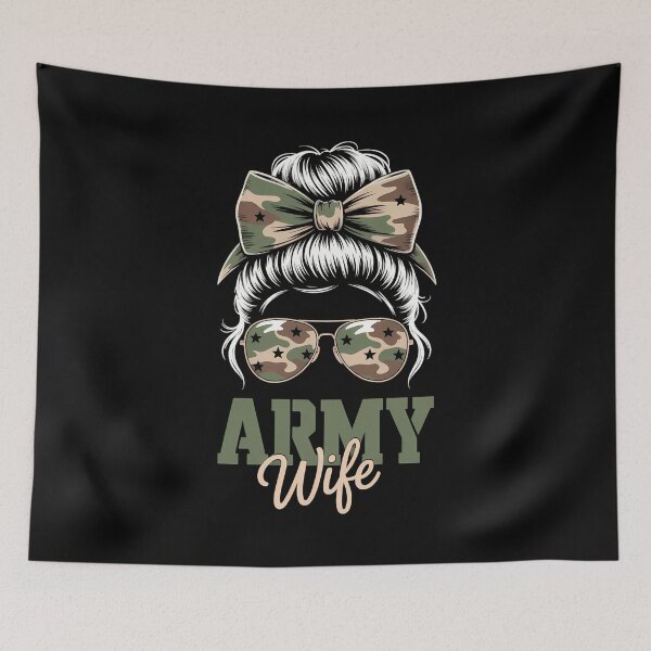 Item preview, Army Wife Messy Bun Veteran Mom Life designed and sold by tiekanamac.