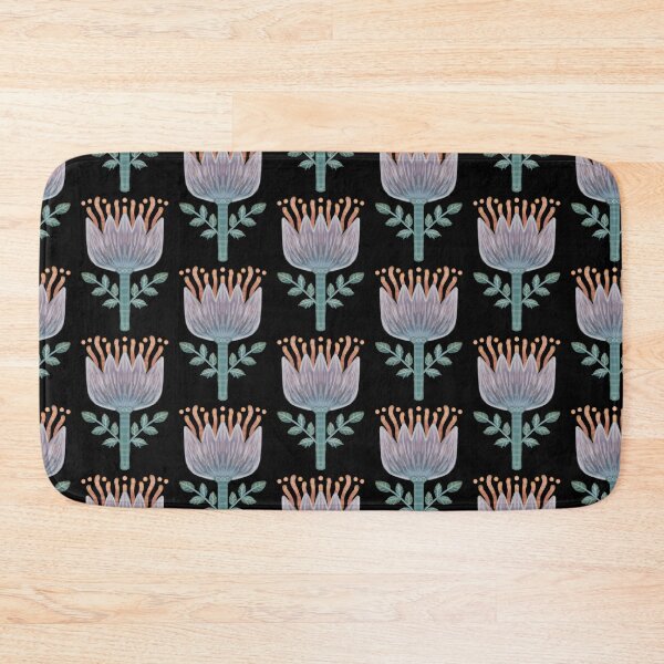 Item preview, Pasque flower, Gray, folklore pattern drawn, pastel art,  designed and sold by Dormitria.