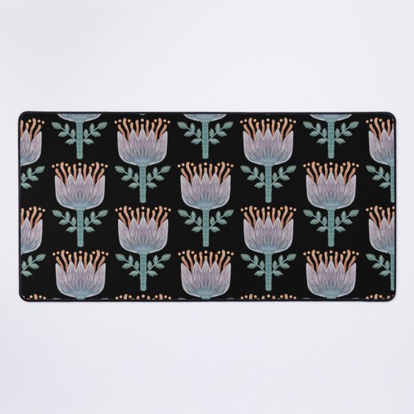 Item preview, Pasque flower, Gray, folklore pattern drawn, pastel art,  designed and sold by Dormitria.