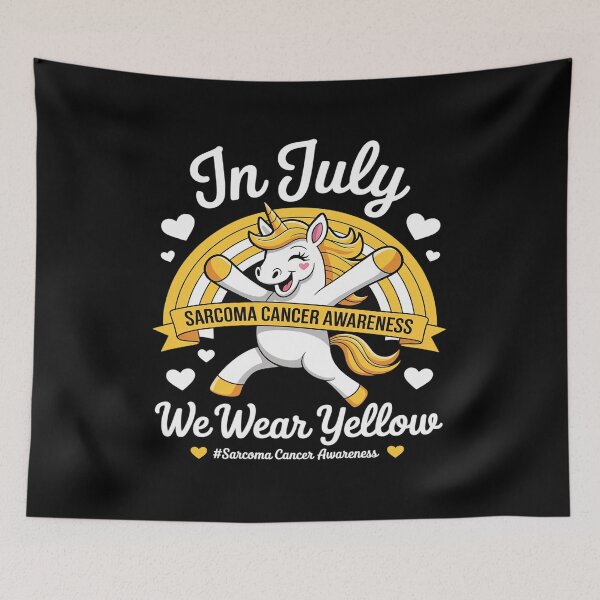 Item preview, In july we wear yellow Ribbon Bone Sarcoma Cancer Awareness designed and sold by catsdothingz.