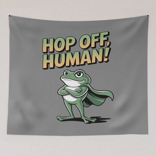 Item preview, grumpy frog - antisocial animal - zero hops given - lazy mood - funny introvert frog - frog bard - druid frog - rogue frog - fantasy parody - coffee frog - frog at work - relatable frog designed and sold by JansenGS.