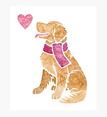 Watercolour Golden Retriever (2) Photographic Print