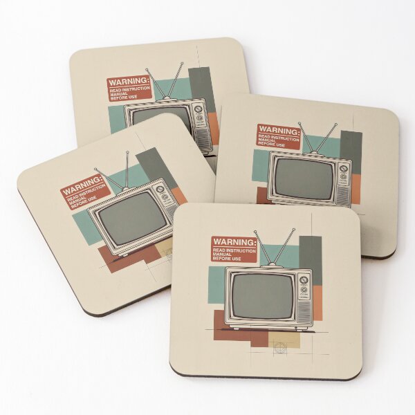 Item preview, Retro Vintage TV Warning Sign Aesthetic Mid-Century Graphic Art designed and sold by SplashTastic.