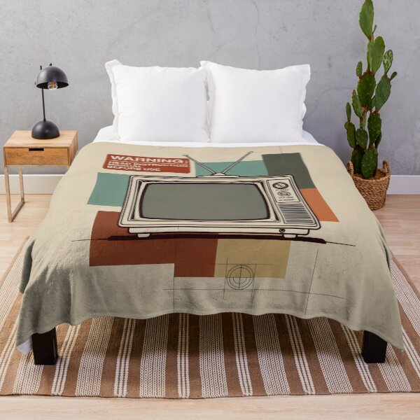 Item preview, Retro Vintage TV Warning Sign Aesthetic Mid-Century Graphic Art designed and sold by SplashTastic.