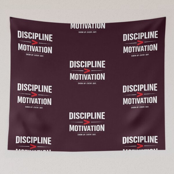 Item preview, Discipline Over Motivation Gym Quote Minimalist Workout Design designed and sold by Sonia dutta_art.