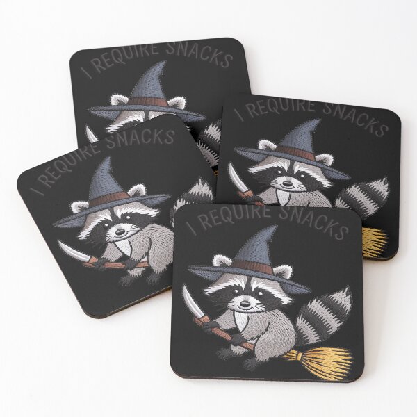 Item preview, I Require Snacks Raccoon Witch Hat Halloween designed and sold by FluoroWave.
