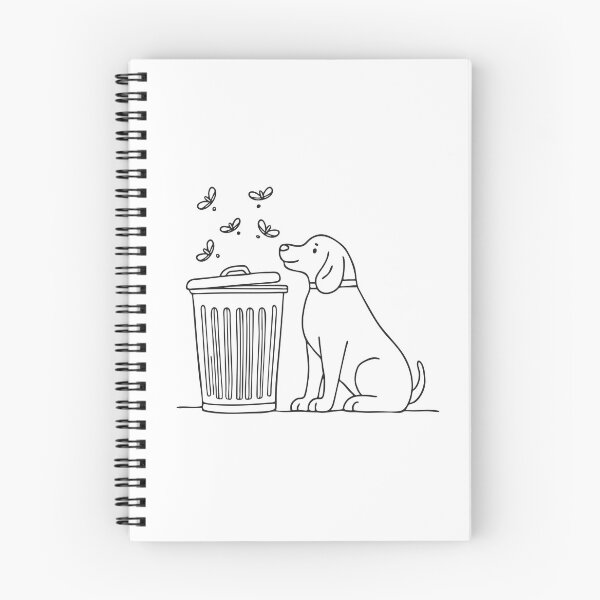 Item preview, A trash bin beside a dog with flies flying above   designed and sold by rasagamastore.